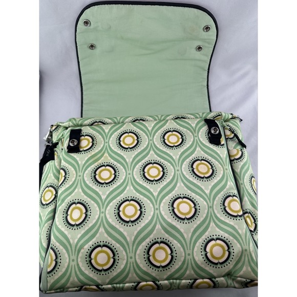 PETUNIA PICKLE BOTTOM Boxy Backpack DIAPER BAG Changing Pad Aqua Floral - Picture 12 of 13